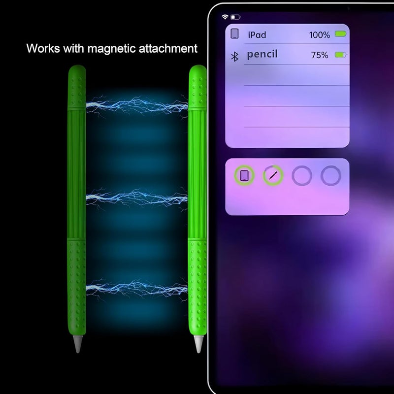 HoldFist غطاء سيليكون متوافق مع قلم أبل (الجيل الثاني/برو/USB-C) – غلاف واقي، قبضة مريحة، تصميم مضاد للانزلاق، خفيف الوزن ومقاوم للخدوش (أخضر) - Image 4